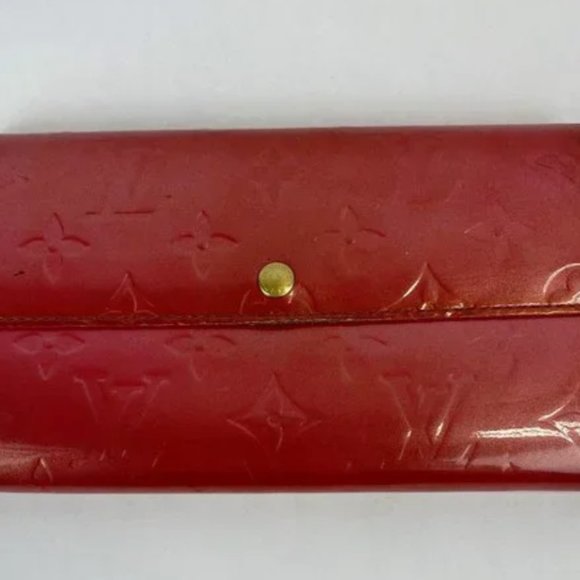 Louis Vuitton Monogram Vernis Porte‎ Feuille Sarah Long Bifold Wallet Red - Picture 2 of 10